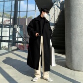 毛呢大衣男款 秋冬休闲韩系英伦风过膝中长高级感加厚风衣呢子外套