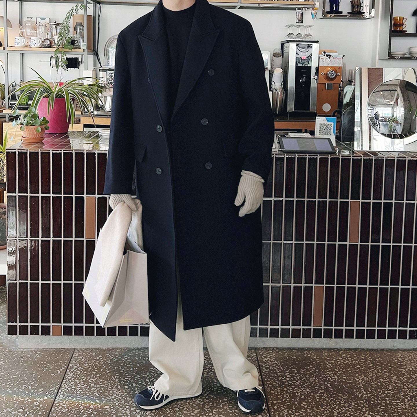 韩系潮男帅气加厚防寒大衣