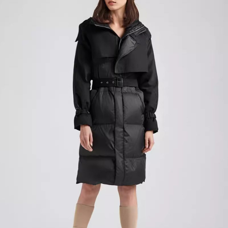 重工感保暖棉服女冬季新款系带收腰拼接设计感蓬蓬外套
