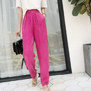 小脚休闲长裤 重磅铜氨丝裤 百搭宽松显瘦小哈伦铅笔裤 韩版 子女新款