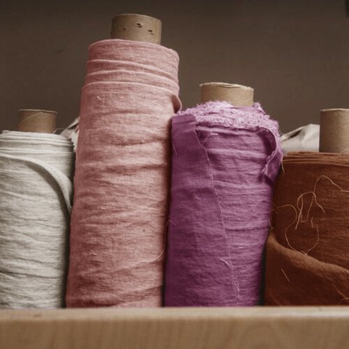 日式简约风纯色亚麻布料高级感DIY窗帘床品服装沙发巾面料2.6幅宽