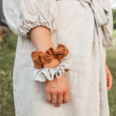 法式 100%亚麻猪大肠发圈ins韩系网红女简约复古肥肠头绳可爱日系