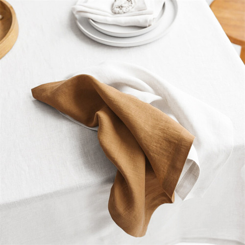 轻奢高级感亚麻餐巾32x44cm长方形餐垫勾角餐布纯色45x45cm可定制