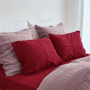 纯色亚麻枕套秋冬男女通用亲肤单人枕头套48 74CM枕皮不含芯定制