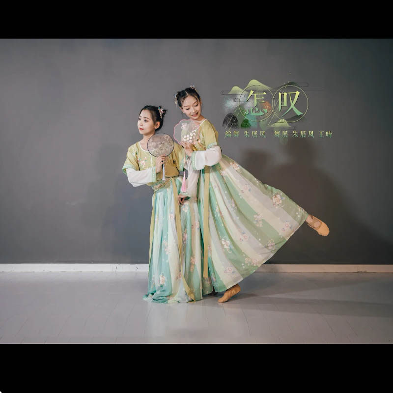 怎叹舞蹈服中国风汉服夏季女齐腰襦裙飘逸汉唐古典舞表演出服古装