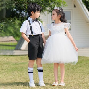 爱的华尔兹表演服幼儿园毕业礼服儿童朗诵合唱背带裤公主裙演出服