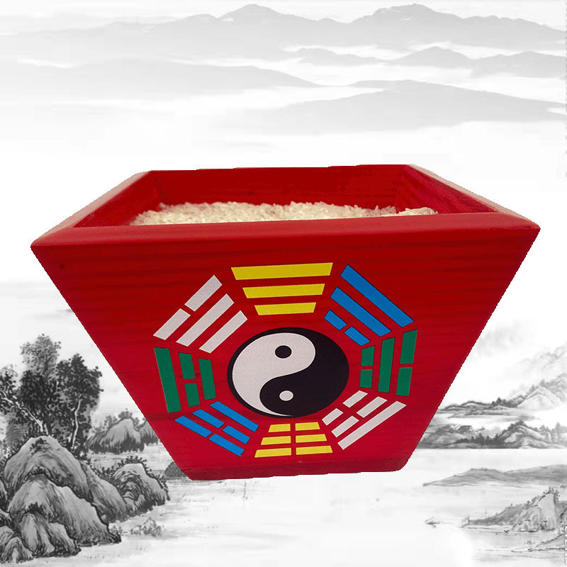 道家用品彩绘红色拜斗五色令旗底座插旗米斗五龙旗太极八卦斗