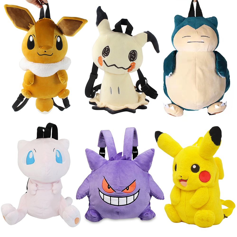 Kawaii Pokemon Plush Toy Backpack Pikachu Bag Mimikyu Eevee