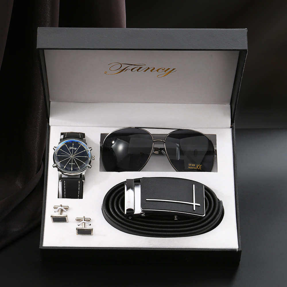Exquisite gift box watch wallet belt set for Men boyfriend