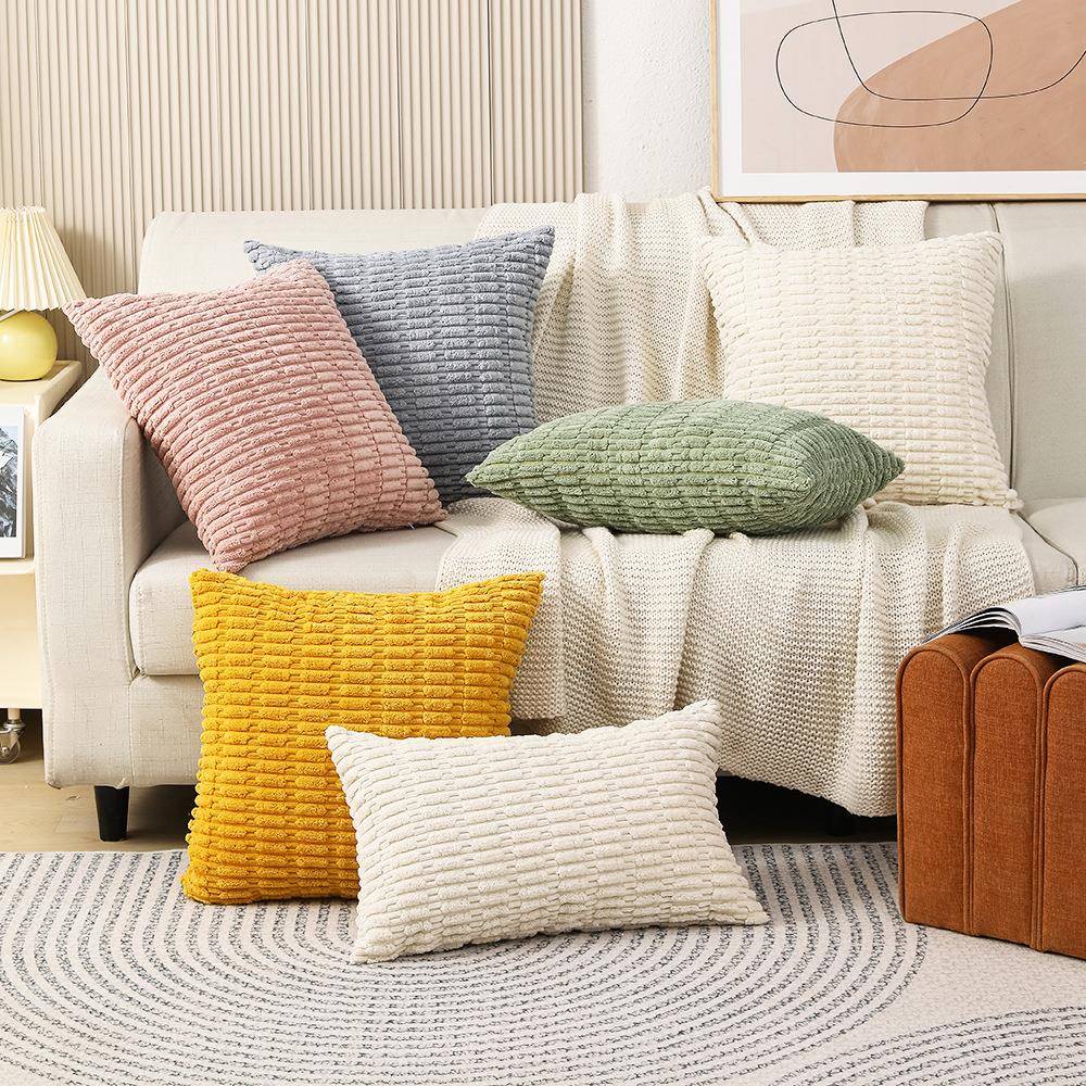 corduroy pillowcase home sofa throw pillow square cushion
