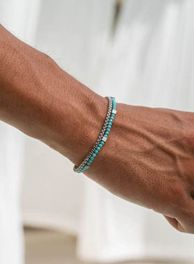 Men's fashion turquoise combination bracelet jewelry欧美手链