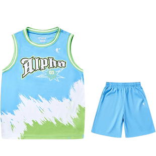 乔丹童装男童篮球服速干2026夏季新款透气背心短裤学生运动套装潮