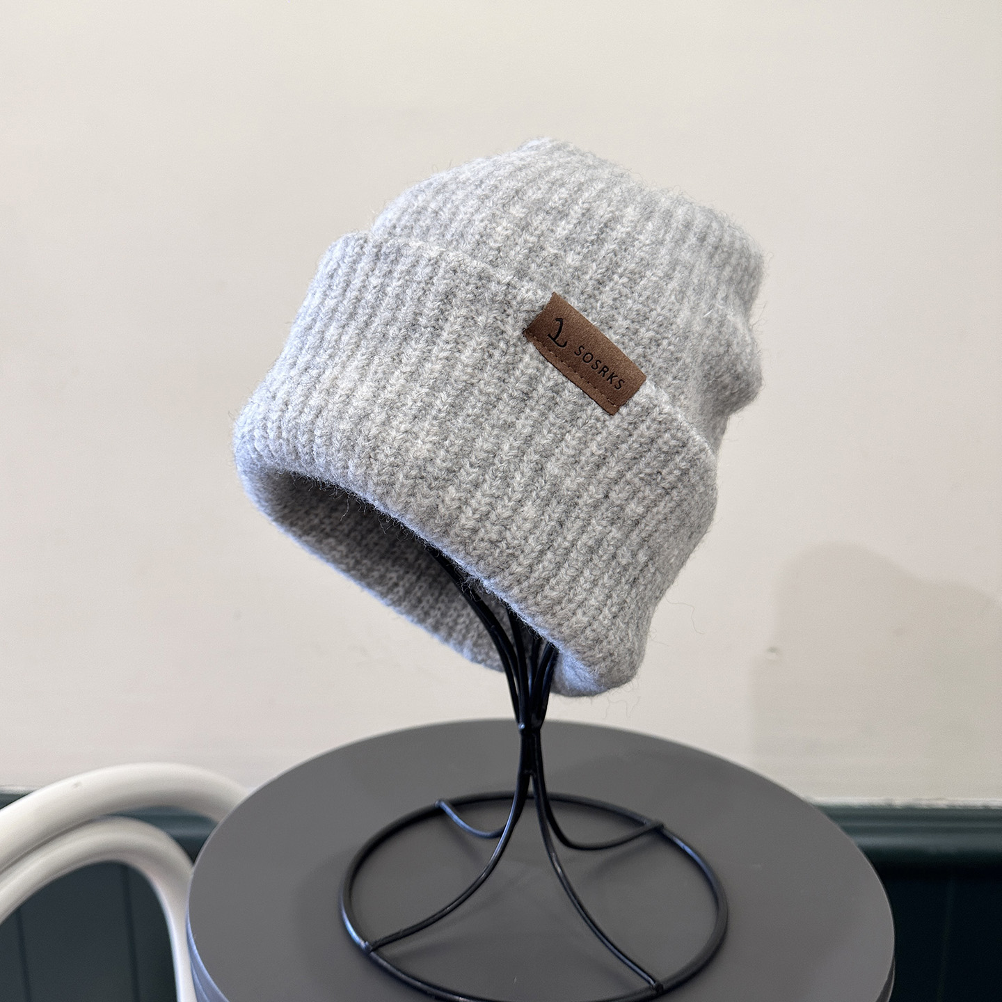 秋冬双层毛线针织帽女百搭保暖