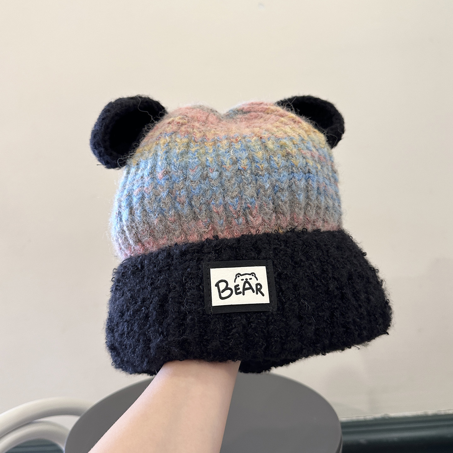 秋冬保暖毛线帽女护耳针织帽