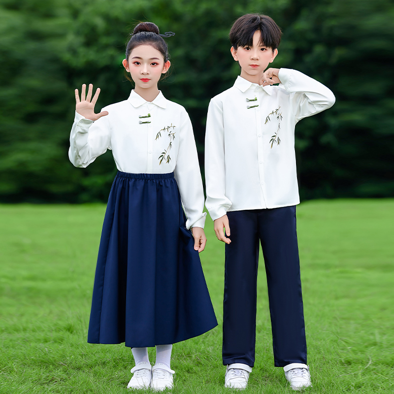 儿童合唱演出服新中式中小学合唱服秋冬季国风朗诵歌咏比赛表演服