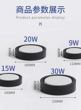 4cm超薄明装led筒灯免开孔吸顶式客厅玄关背景走廊玄关卧室天花灯