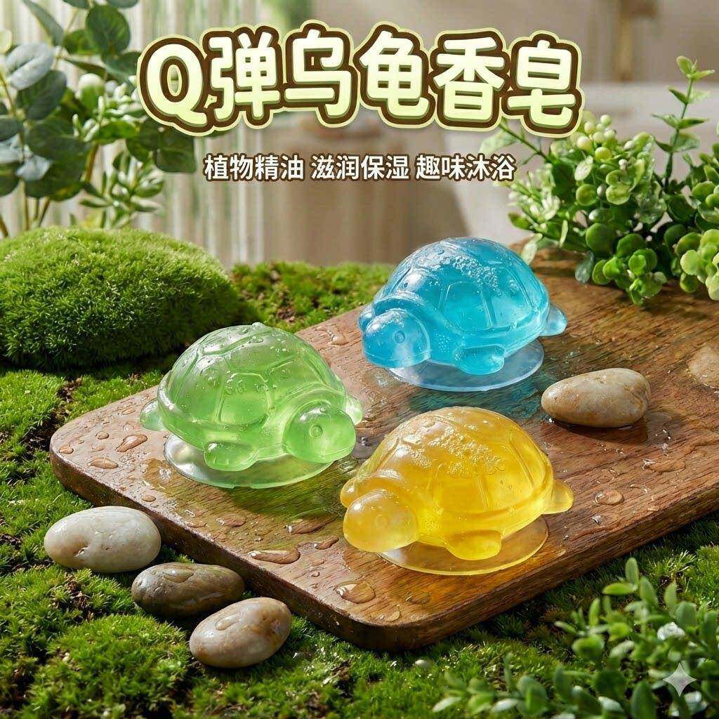 爆款萌趣小乌龟香皂洗手沐卡通动物可爱彷真玩具皂精油香皂
