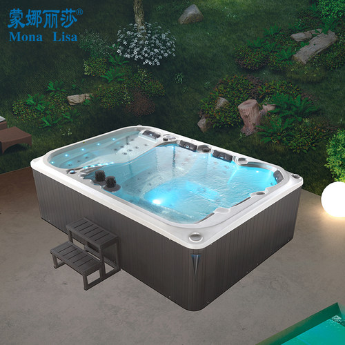 蒙娜丽莎豪华SPA按摩冲浪大型浴缸游泳池亚克力户外浴池3378