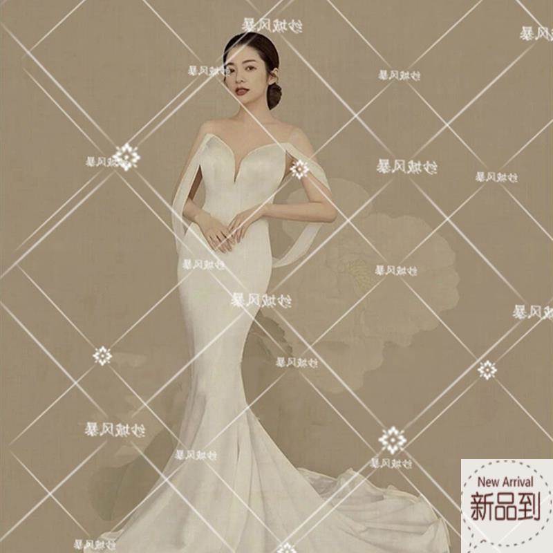 2020影楼复古中式礼题婚纱影楼主真礼服露背工笔画风拍照鱼尾写服|ruв категории Женская одежда, Cвадебные платья, свадебное платье - от Buy2taobao.com для оказания профессиональной услуги покупки агента Taobao