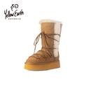 yellow earth2025秋冬女厚底羊皮毛一体舒适保暖威尔特中靴MH65W