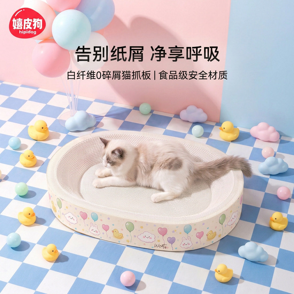 白卡纸封底猫抓板窝猫窝一体耐抓图片