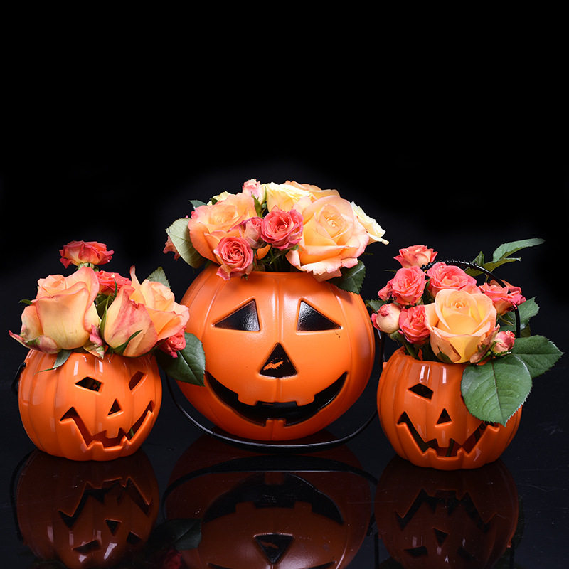 南瓜灯装饰用品万圣节KTV酒吧夜场幼儿园儿童糖果桶场景布置道具