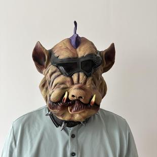 野山猪头面具万圣节鬼屋npc装扮道具忍者神龟角色cos恐怖吓人头套