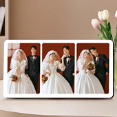 三联水晶相框摆台儿童写真照片diy摆件婚纱照定制相册洗照片打印