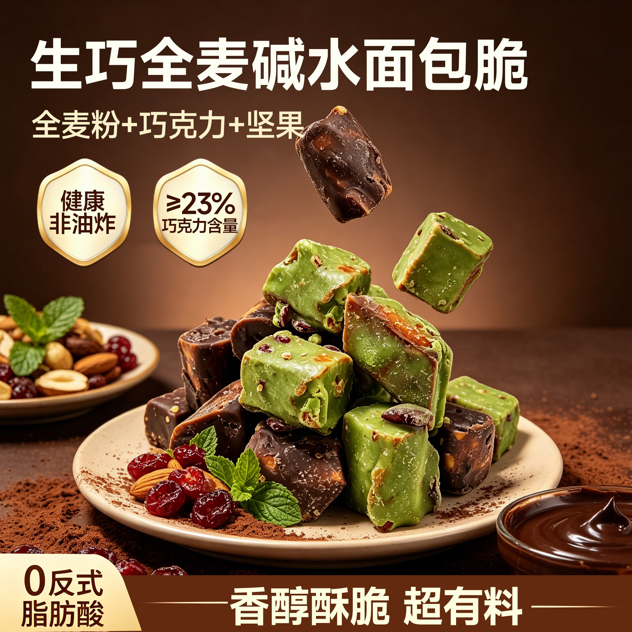 七年五季生巧全麦碱水面包脆巧克力法棍面包丁解馋休闲零食品图片
