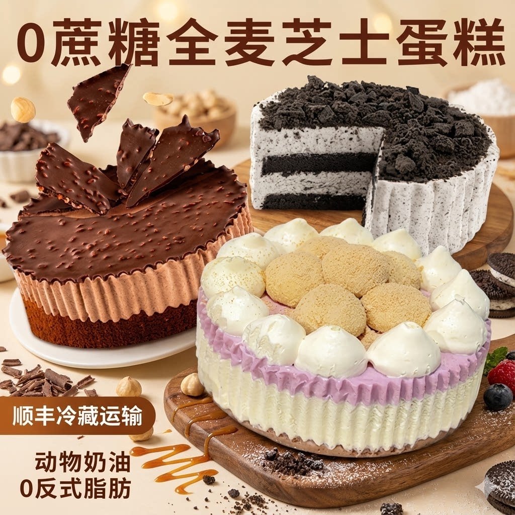 七年五季蛋糕盒子罐子甜品半熟千层慕斯动物奶油芝士生日冰皮蛋糕