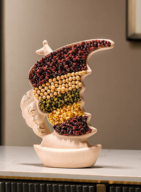 一帆风顺帆船五谷丰登装饰摆件