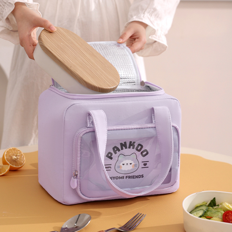 润晖新款潮尚四方餐包上班族带饭手提便当包学生饭盒袋保温包