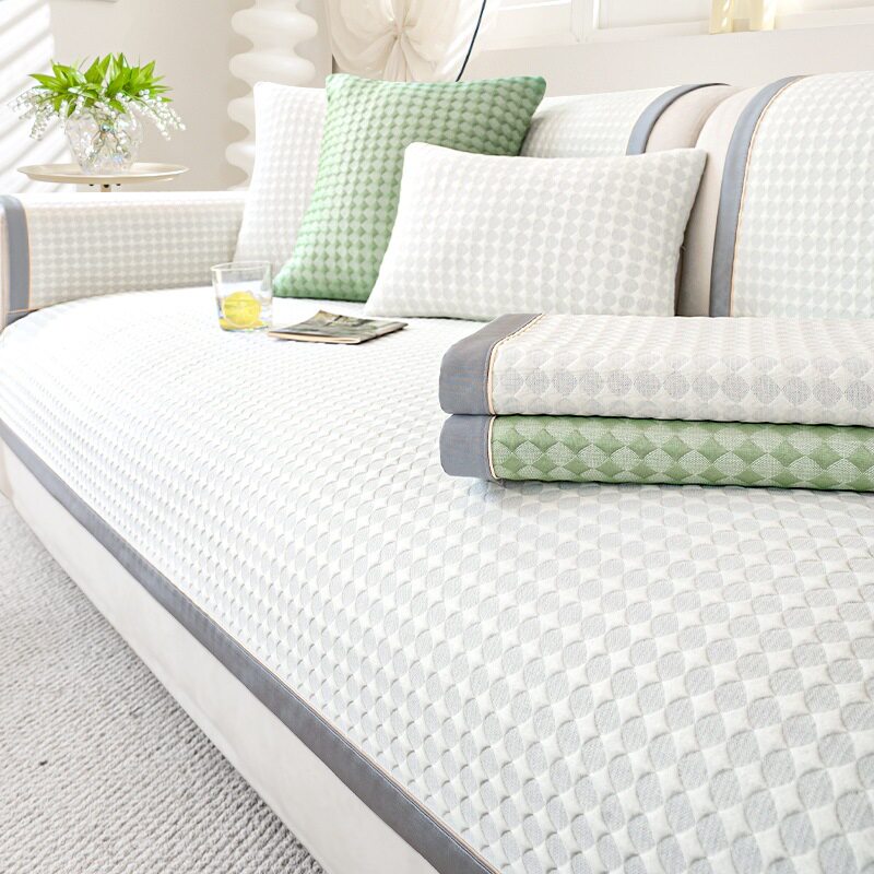 夏季冰块凉豆豆沙发垫夏用新款防滑凉感冰丝沙发凉席垫子坐垫