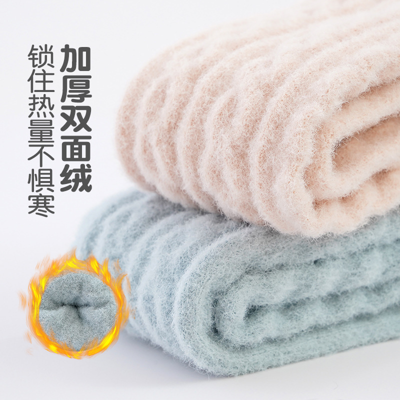 宝宝长筒袜冬季加绒加厚新生儿换尿不湿保暖护膝爬行婴儿护腿袜套