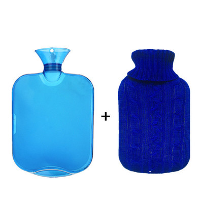 直销2000ml经典PVC冲注水热水袋防爆加厚透明暖水袋暖手宝