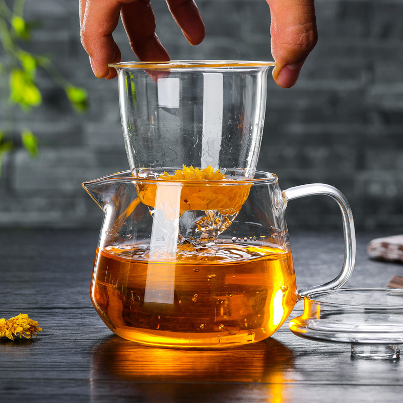 加厚茶壶带过滤泡茶壶耐热玻璃花茶壶企鹅壶大鸭嘴茶具简约茶壶