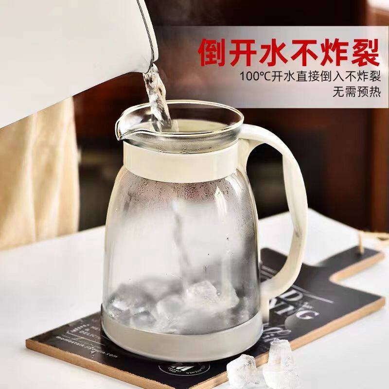 冷水壶大容量玻璃耐高温凉白开水杯茶壶套装家用果汁壶防爆凉水壶
