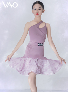 2025款拉丁舞服VAO舞配舞服高级斜领设计练习裙拉丁舞练功服女TJ