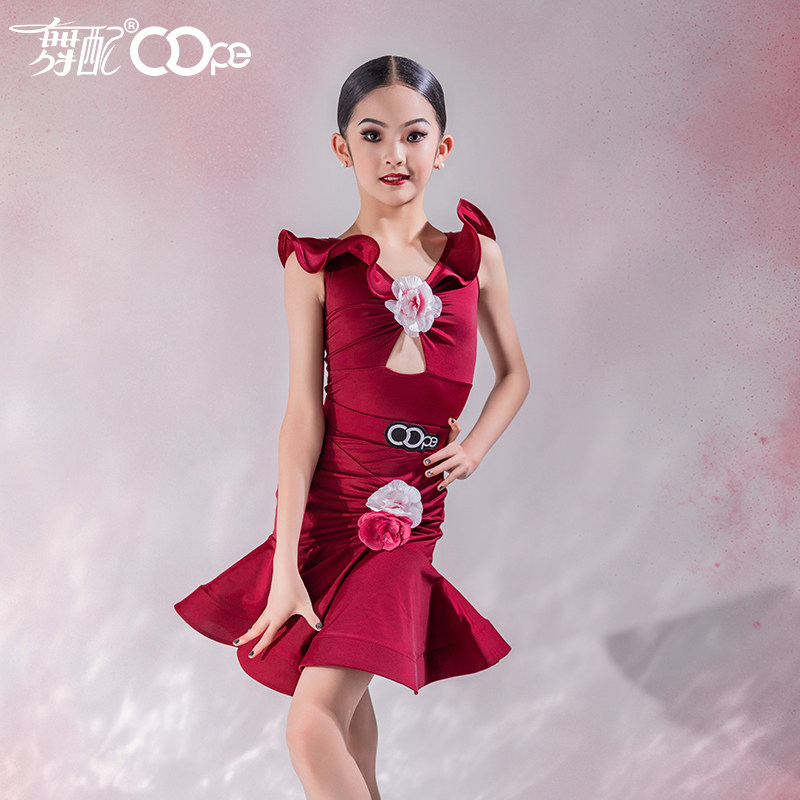 OOPE舞配拉丁舞服练习服荷叶边