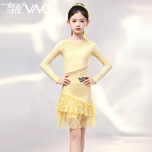 2026拉丁舞练功服女蕾丝长袖