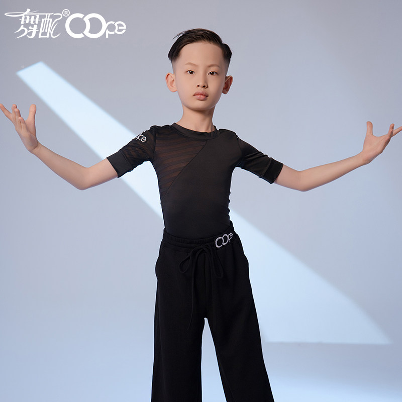 oope舞配拉丁舞练功服黑色新款男