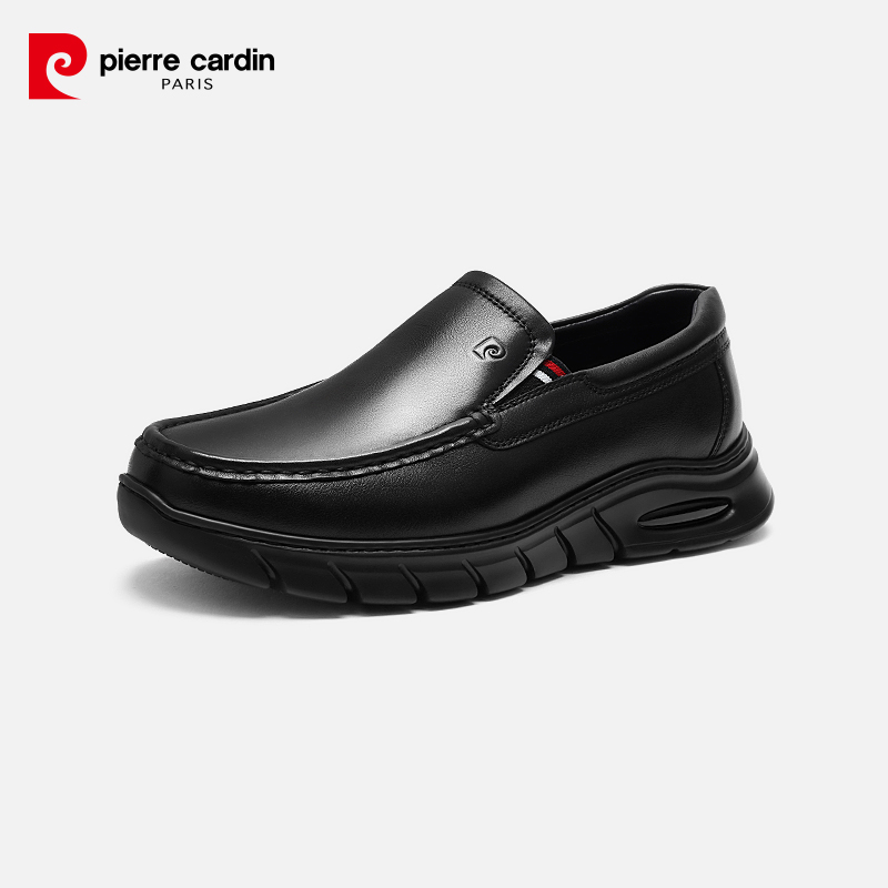 轻气垫休闲皮鞋真皮一脚蹬休闲鞋