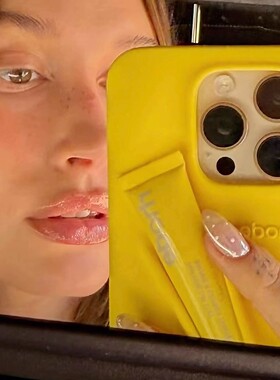 Hailey新款苹果17夏季限定柠檬黄口红手机壳适用iPhone16唇膏手机壳海莉同款rhode唇釉手机壳柠檬肽唇膏唇彩