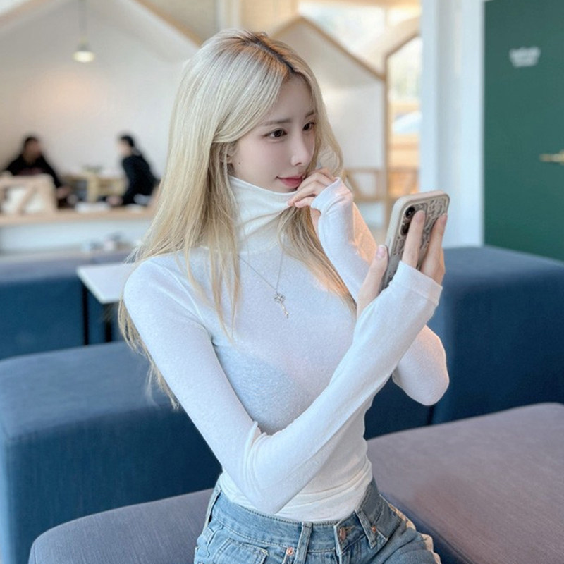 长袖韩版常规纯色聚酯纤维女装