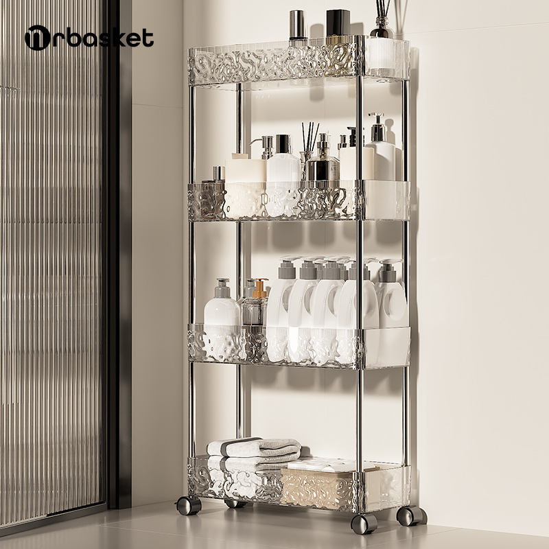 卫生间推车置物架可移动浴室厕所门后墙角夹缝多层落地储物收纳架