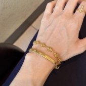 十字架22k金天然钻石十字架花手链