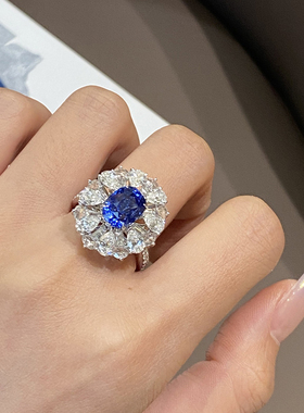 斯里兰卡蓝宝石钻石18k金