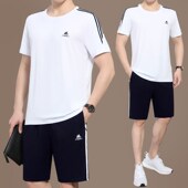 男夏季 爸爸装 短袖 宽松纯棉休闲服大码 短裤 迈耐克斯中老年运动套装