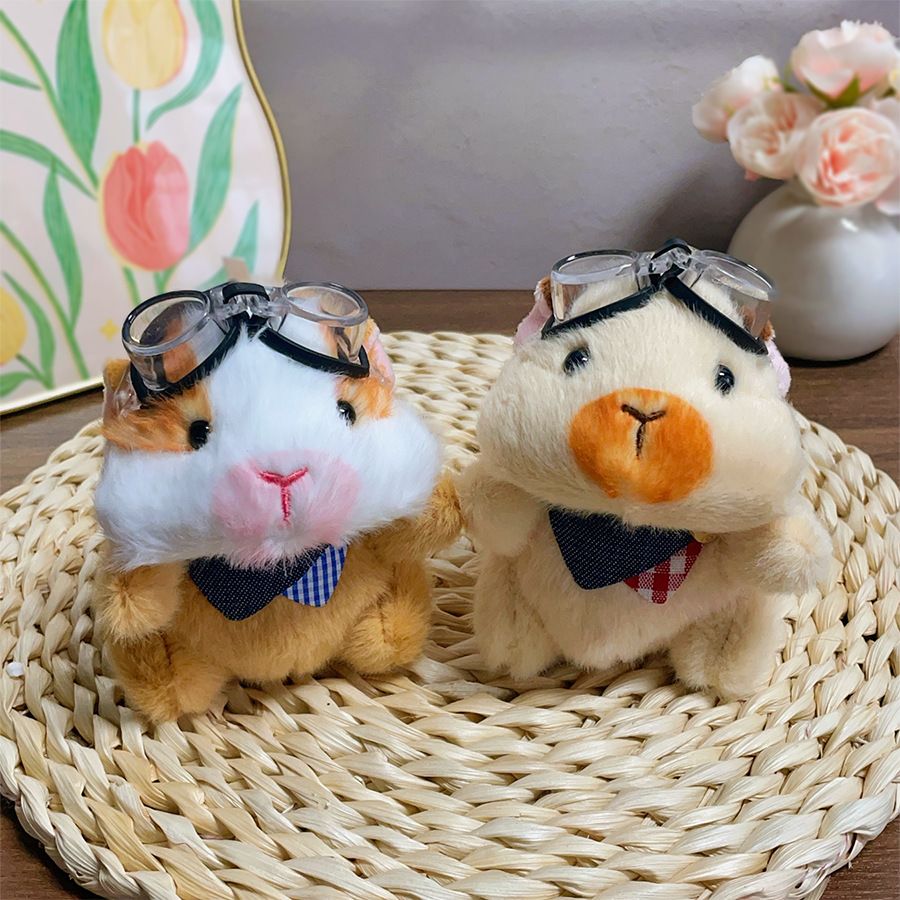 呆萌荷兰猪挂件毛绒玩具公仔泳镜仓鼠包包挂饰钥匙扣娃娃玩偶礼物