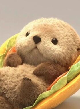 可爱海獭毛茸茸创意高颜值玩具玩偶挂件钥匙扣小挂饰礼物